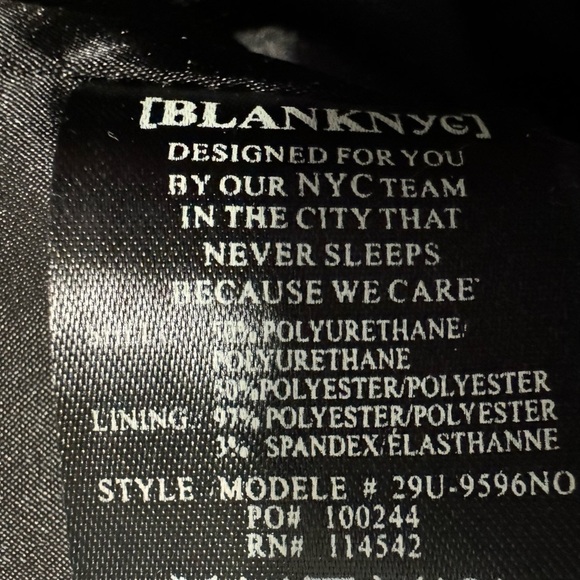 Blank NYC Dark Gray Faux Leather Moto Biker Jacket Size XS Nordstrom Zipper - Picture 11 of 13